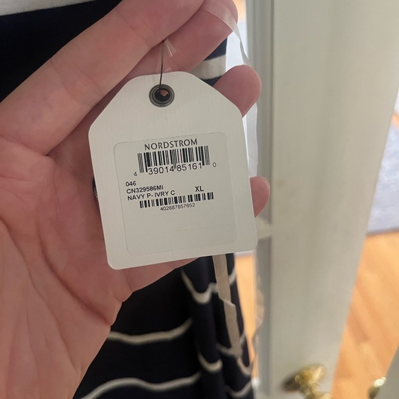 NWT Caslon navy & ivory Striped Tank Maxi Dress XL - Picture 3 of 5